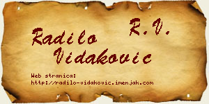 Radilo Vidaković vizit kartica
